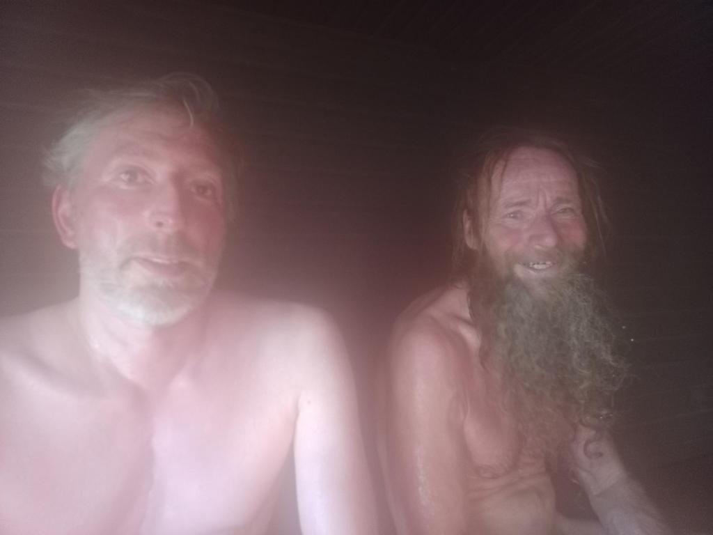 Sauna can  be a place for friends to hook up again.